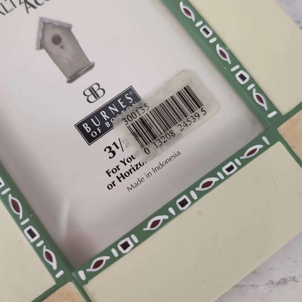 Naturewood by Pfaltzgraff Accents Photo Frame Stoneware Beige Green NOS
